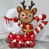 138Pcs Christmas Reindeer Balloon Garland Arch Kit Red Brown Sand White Gold Balloons with Moose Elk Deer Candy Cane Foil Balloon for Christmas Woodland Party Xmas Winter New Year Party Decorations