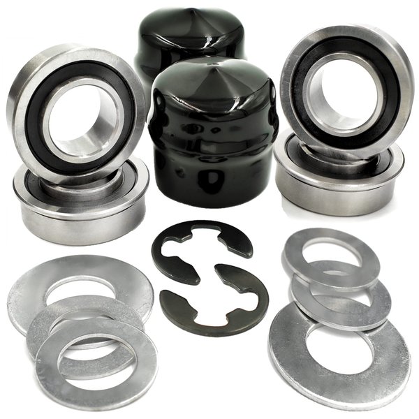 (4 Pack) 532124959 124959 HD Switch Front Wheel Bearing Bushing to Bearing Conversion Kit fits Husqvarna, AYP, Poulan, Jonsered, Craftsman Sears Lawn Mower Garden Tractors