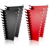 ALOANES 52-Slot Metal Wrench Organizer, Heavy Duty Wrench Organizer Tray for Tool Box, Fit SAE & Metric Wrench Storage, 4 Pack Wrench Holders(Red&Black)