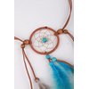 Jumwrit Bohemian Dreamcatcher Feather Headband Indian Gypsy Headpiece with Blue and Brown Feather Tassel Elastic Band Beaded Hairband Hippie Costume Accessories for Women and Girls