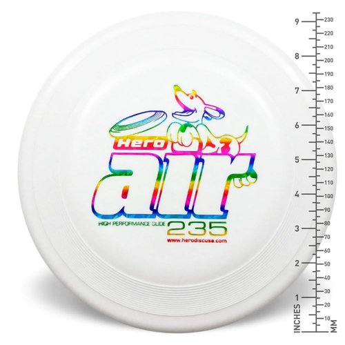 Hero Disc USA Hero Air 235 Dog Frisbee, Outdoor Dog Toy and Pet Frisbee, Lightweight Dog Flying Disc (Yellow)