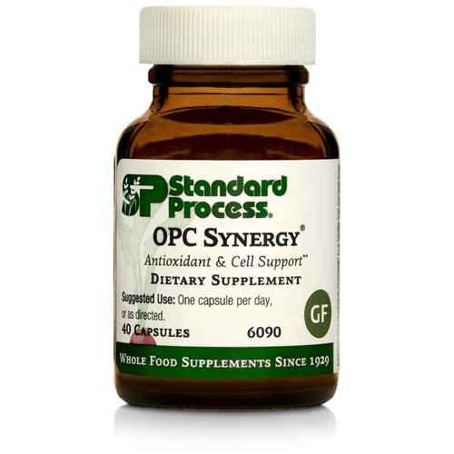Standard Process OPC Synergy - Whole Foods Cognitive Health, Brain Health and Brain Support, Eye Support and Eye Health with Bilberry, Grape Seed Extract, Green Tea Powder, and More - 40 Capsules