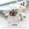 Kesvb Flower Bride Hair Clip Sliver Crystal Hair Barrettes Leaf Hairpins Wedding Hair Accessories for Women and Girls