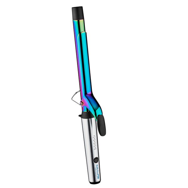 BaBylissPRO Nano Titanium 1 inch Curling Iron with Extended Barrel, Professional Spring Hair Curler for Medium to Longer Hair Types, Iridescent