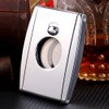 KEENSUN - Zinc Alloy Guillotine Stainless Steel Double Blade Cigar Cutter(60 Ring Gauge), 420J2 Stainless Steel Cutting Blade One Push Lock System, Attractive Gift Box