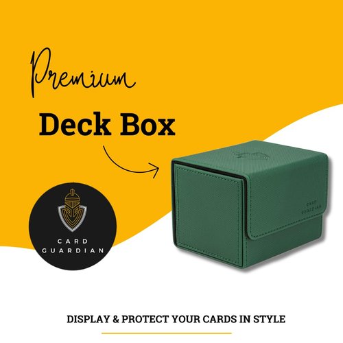Card Guardian - Premium Deck Box (Green) for 100+ Cards for Trading Card Games Compatible with Magic the gathering (MTG), Commander Deck, Yugioh Deck Box, Pokemon TCG, Sports Card Storage Boxes
