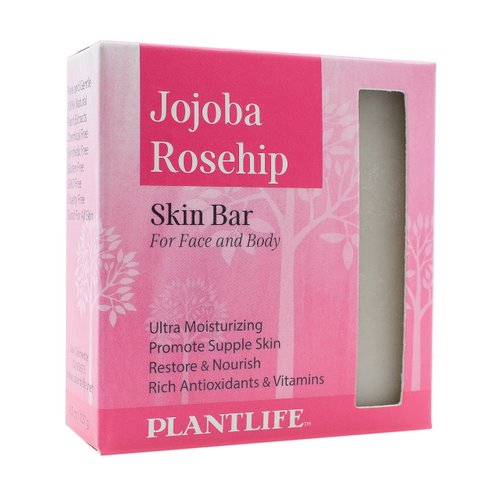 Plantlife Jojoba Rosehip Bar Soap - Moisturizing and Soothing Soap for Your Skin - Hand Crafted Using Plant-Based Ingredients - Made in California 4oz Bar