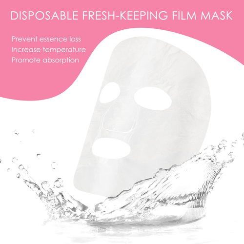 200 Sheets Facial Plastic Mask Disposable Facial Sheet Mask Transparent Face Masks Skincare Preservative Facial Paper Sheet DIY Clear Paper Facial Mask Spa Thin Facial Plastic Wrap Moisture Retention