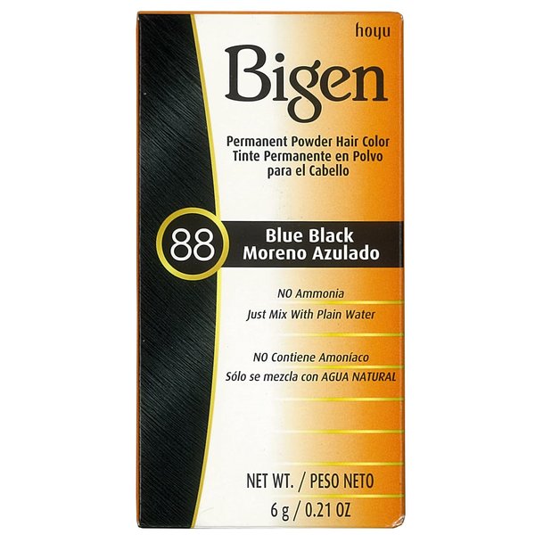 Bigen Permanent Powder Hair Color 88 Blue Black 1 ea (Pack of 5)