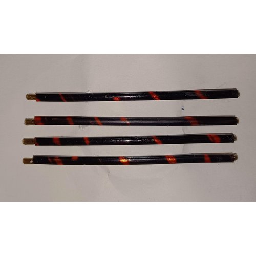 Caravan Four (4) Tortoise Shell Covered Metal French Bobby Pins Two (2) Pairs
