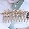 Yheakne Boho Leaf Hair Comb Gold Wedding Comb Metal Bridal Headpieces Bride Side Comb Branch Leaf Hair Piece Wedding Headpieces Bride Hair Accessories for Bride and and Bridesmaids (Gold A)