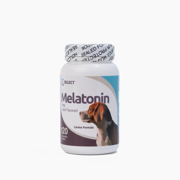 K9 Select Melatonin for Dogs, 3 mg - 120 Beef Flavored Chewable Tablets - Dog Melatonin for Smaller Breeds - Gentle Well-Being Enhancer - Healthy, Tasty Dog Treats That Promote Overall Health