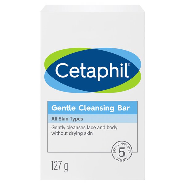CETAPHIL Gentle Cleansing Bar, 4.5 oz , Nourishing Bar For Dry, Sensitive Skin, Non-Comedogenic, Non-Irritating for Sensitive Skin