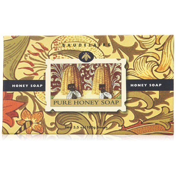 Baudelaire Two Bar Pure Honey Soap, 3.5 ounce each