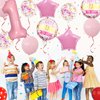 32 Inch 1 Balloon Number, Pink Balloons, Pink Gold White Confetti Latex Balloons Foil Balloons Mylar Balloons Number 1 Balloons for Anniversary Supplies Kids Birthday Party (Pink, 1)