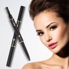Eyebrow Pencil 2 Packs, Waterproof Smudge-Proof Brow Pencil with Brow Brush, Automatic Eye Brow Makeup Kit, Black1