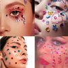 10 Sheets Face Gems Jewels for Makeup Heart Rhinestones Stickers Self Adhesive Assorted Shapes Rhinestones for Christmas Crafts, Eye Body Gems Nail Art Festival Party Rave Accessories for Women