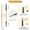AMY'S DIARY 3pcs Brown Eyebrow Pencil Retractable Definer, Dual-Sided Brow Brush, Fine Tip, Shapes, Defines, Flapiz Para Cejasills Brow Makeup (5#)