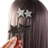 Pokinge 3pcs Sweet Rhinestone Star Hair Comb Metal Side Hair Combs With Long Teeth Slide Hair Clips Fixed Combs Hair Accessories U Shape Hair Styling Comb