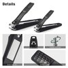 FERYES Nail Clippers with Catcher 2 PCS Set, No Splash Fingernail Clipper and Toenail Clipper, Stainless Steel Nail Cutters - W/Black Metal Case Packing