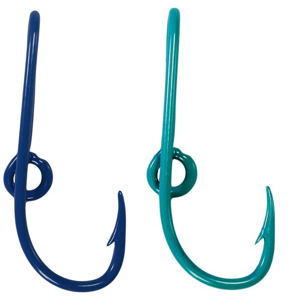Custom Colored Eagle Claw Hat Fish Hooks for Cap -Set of Two Hat pins- One Blue and One Teal Hat Hook Money/Tie Clasp