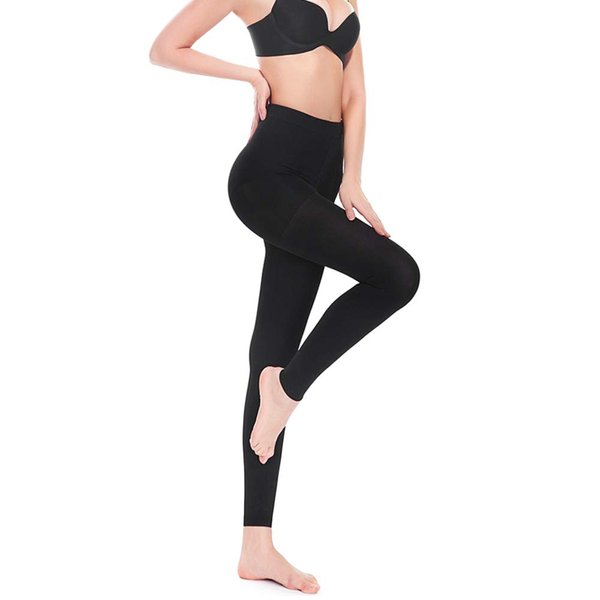 SWOLF Compression Pantyhose Women Men, 20-30 mmHg Graduated Firm Support Footless Compression Stockings - Rootless Waist High Edema Moderate Varicose Veins Medical Compression Tights (Black, Small)