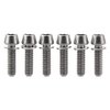 Wanyifa Titanium M5x20mm with Washer Allen Hex Tapered Bolts Screw for Bicycle Stem Pack of 6 (Normal Titanium)