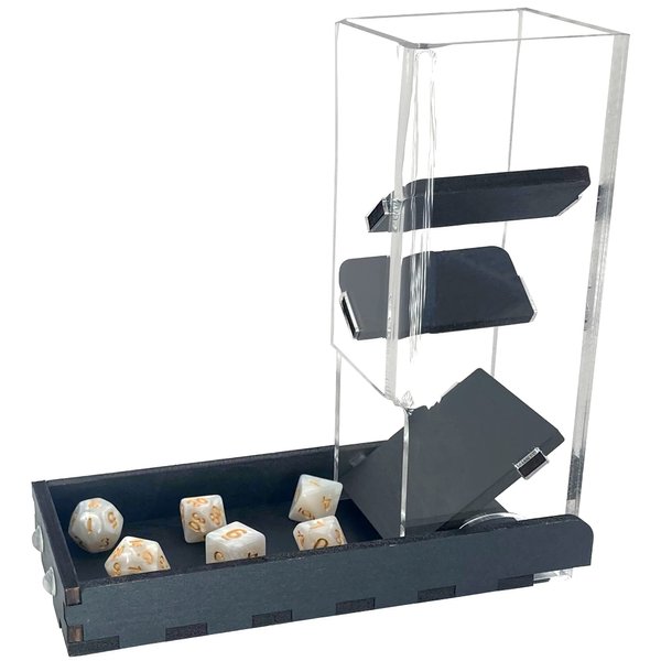 C4Labs Mini Short Size Gaming Dice Tower and Basic Tray - Black