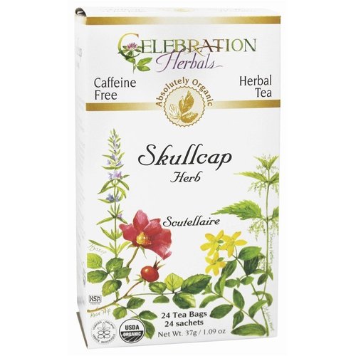Celebration Herbals - Organic Skullcap Herb Herbal Tea - 24 Tea Bags