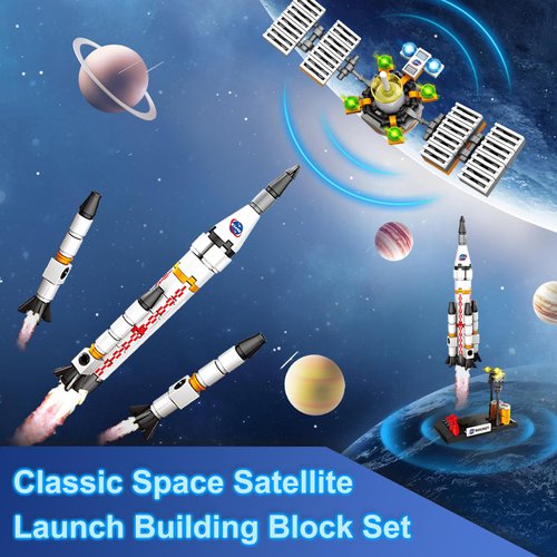Space Exploration Shuttle Toys for Boys, STEM Aerospace Building Kit Toy with Rocket, Space Shuttle, Moon Buggy and Satellite, Best Gifts for 8-14 Year Old Boys (415 PCS)