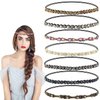 Befirys 7 Pcs Rhinestone Beaded Headbands, Fashionable Crystal Beaded Elastic hairbands for Women Girls Hair Jewelry Accessories