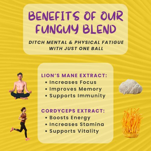 ODD BALLS Organic Energy Balls Lemon - Superfood Mushroom Snack - Running, Cycling, Hiking - Gels, Bars Alternative - Lion's Mane Focus, Cordyceps Energy - Vegan, Gluten Free Snacks for Kids & Adults