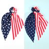 American Flag Hair Ties for Woman Girls Red White and Blue Ribbon Hair Scrunchies Elastic Patriotic 4th of July Hair Tie Independence Day Memorial Day Party Supplies Hair Accessories 2PCS
