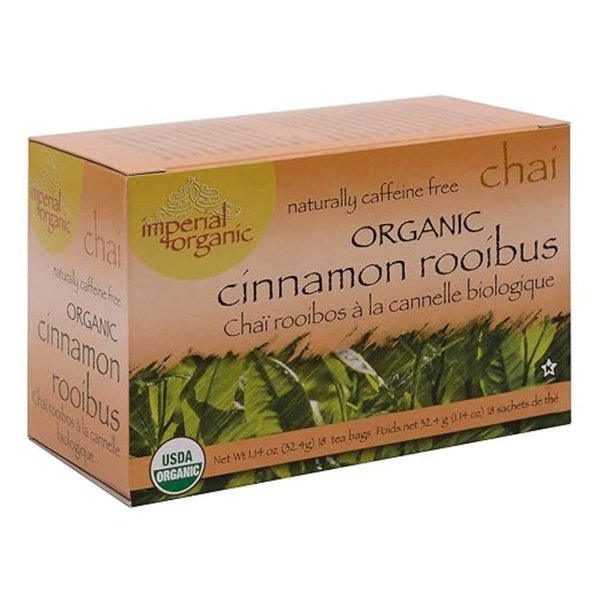 Uncle Lees Tea Imperial Organic Chai Cinnamon Rooibus Caffeine Free 18 Tea Bags