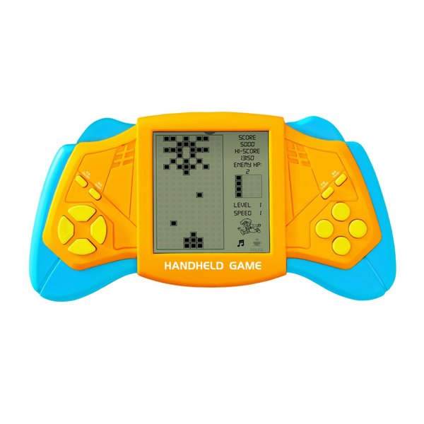 CZT Creative Brick Game Console Cool Wing Appearance Build in 2574 in 1 Block Games Handheld Game Machine Retro Portable Electronic Game Puzzle Toys Children/Students (Yellow)