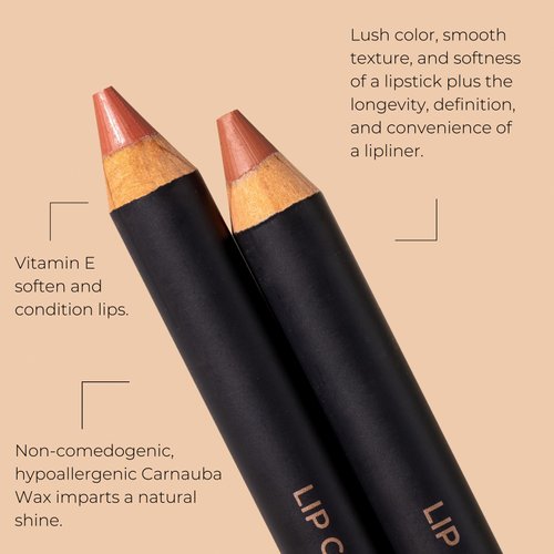 INIKA Organic Long Lasting Lipstick Crayon | Vegan Lipstick + Organic Lip Liner, Hypoallergenic, Cruelty-Free, Satin Finish, Enriched with Vitamin E and Coconut Oil, Rose Nude, 3 g