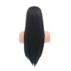 RDY Black Silky Straight Lace Front Wigs for Women Girls with Middle Parting Natural Looking Heat Friendly Synthetic Wig Soft Swiss Lace Daily Use Cosplay Wig 150% Density (18Inch, Black-1B)