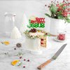 1Pcs Happy Birthday Jesus Cake Topper Glitter Jesus Birthday Cake Pick Merry Christmas Cake Decorations for Nativity Scene Christmas Birthday Party Supplies Red Green