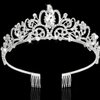 Silver Crystal Tiara and Crown for Women Girls Rhinestone Princess Crowns for Little Girls Wedding Tiara with Combs Tiaras for Women Hair Accessories for Wedding Prom Birthday Halloween Costume Cosplay