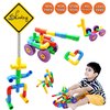 Skoolzy STEM Learning Pipe Tube 29 Piece Toys_and_Games Set, Educational Construction Building Blocks for ADHD & Autism for Baby, Kid Includes Wheels Pipes Joints and eBook