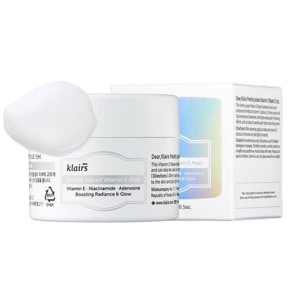DearKlairs] Freshly Juiced Vitamin E Beauty Mask, 0.5 oz (15 ml), Moisturizer, Boost the Effect Vitamin C, Niacinamide, Adenosine, clear skin, antioxidant serum