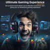 Tatybo Gaming Headset for PS5, PS4, PC, Gaming Headphones with Noise Cancelling Microphone, Over-Ear Gamer Headset with Stereo Sound for Laptop Switch Xbox (Black)
