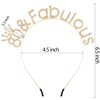 Atoden 80 and Fabulous Birthday Headbands for Women Gold Tiara Crown 80th Birthday Decorations Gifts