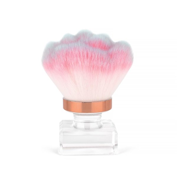 KADS Nail Dust Brush Makeup Brush Flower Shape Crystal Base Nail Cleaning Brush Manicure Pedciure Brush Tool (Pink Flower Shape)