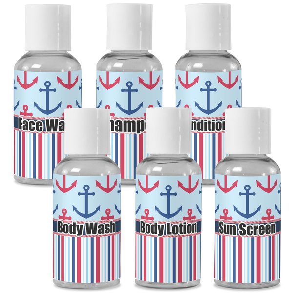 Personalized Anchors & Stripes Travel Bottles
