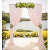DUOBAO Chiffon Backdrop Curtain 10FTx10FT Peach Shower Curtain Chiffon Backdrop for Wedding Sheer Chiffon Backdrop Curtains 2 Panels 59"x120" Chiffon Fabric Drape for Wedding Party