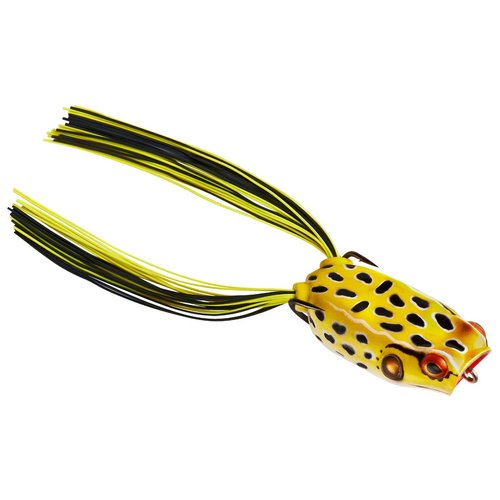 Booyah Pad Crasher Topwater Bass Fishing Hollow Body Frog Lure with Weedless Hooks, Swamp Frog, Poppin' Pad Crasher, One Size (BYPPC3900)