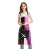 MIKI WELL Hair Stylist Apron - Adjustable Apron with Pockets, TPU Waterproof Barber Apron, black+fuchsia