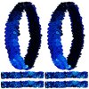 GORGECRAFT 12PCS Sequin Headband Elastic Glow Stretch Sparkle Glitter Fashion Adjustable Hair Band Accessories Pack Set for Girls Women Teens Sports Dance Party Teams Crafts(Blue)