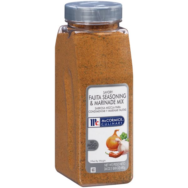 McCormick Culinary Savory Fajita Seasoning & Marinade Mix, 24 oz - One 24 Ounce Container of Fajita Seasoning Mix for Savory Mexican Dishes, Marinating Meats, Vegetables and More